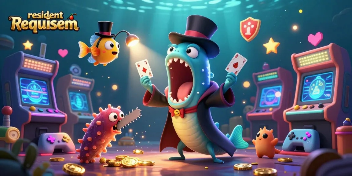 Cuando Juegas Resident Evil Requiem, la euforia de ganar se intensifica en un entorno de casino vibrante.