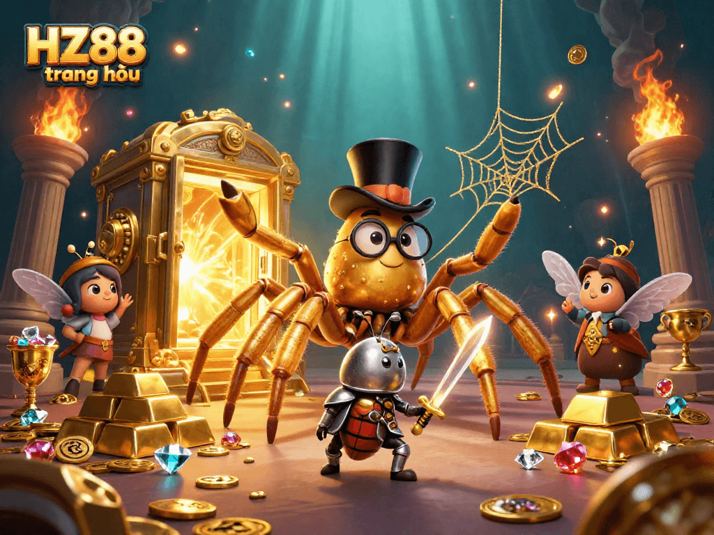 Join the excitement at HZ88 trang chủ with a thrilling illustration of an epic tarantula adventure!