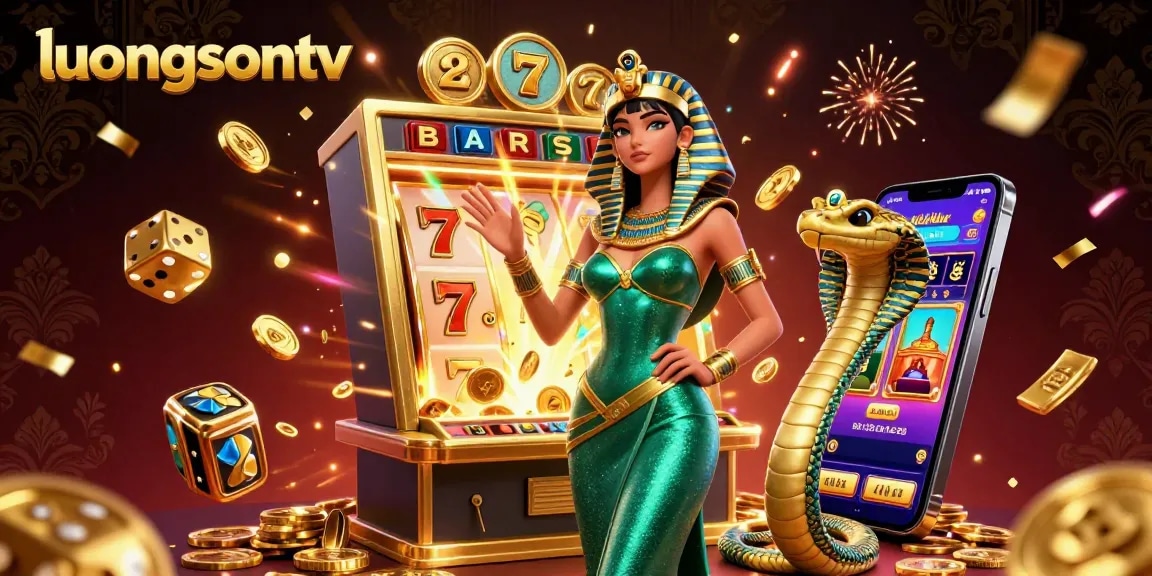 Experience thrilling gameplay with luongsontv's vibrant slot scene featuring exciting jackpots and dynamic characters.