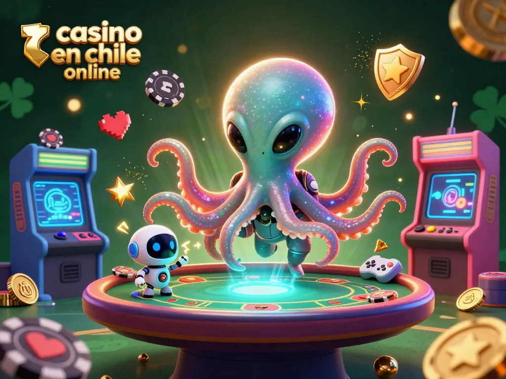 Juega en el casino en Chile online con un pulpo alienígena y su robot compañero en un ambiente vívido.