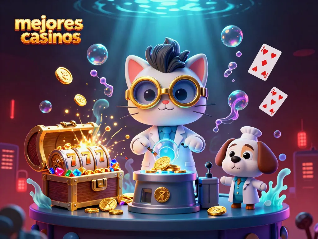 Disfruta de los mejores casinos jugando con la máquina de monedas de oro y personajes animados en acción.