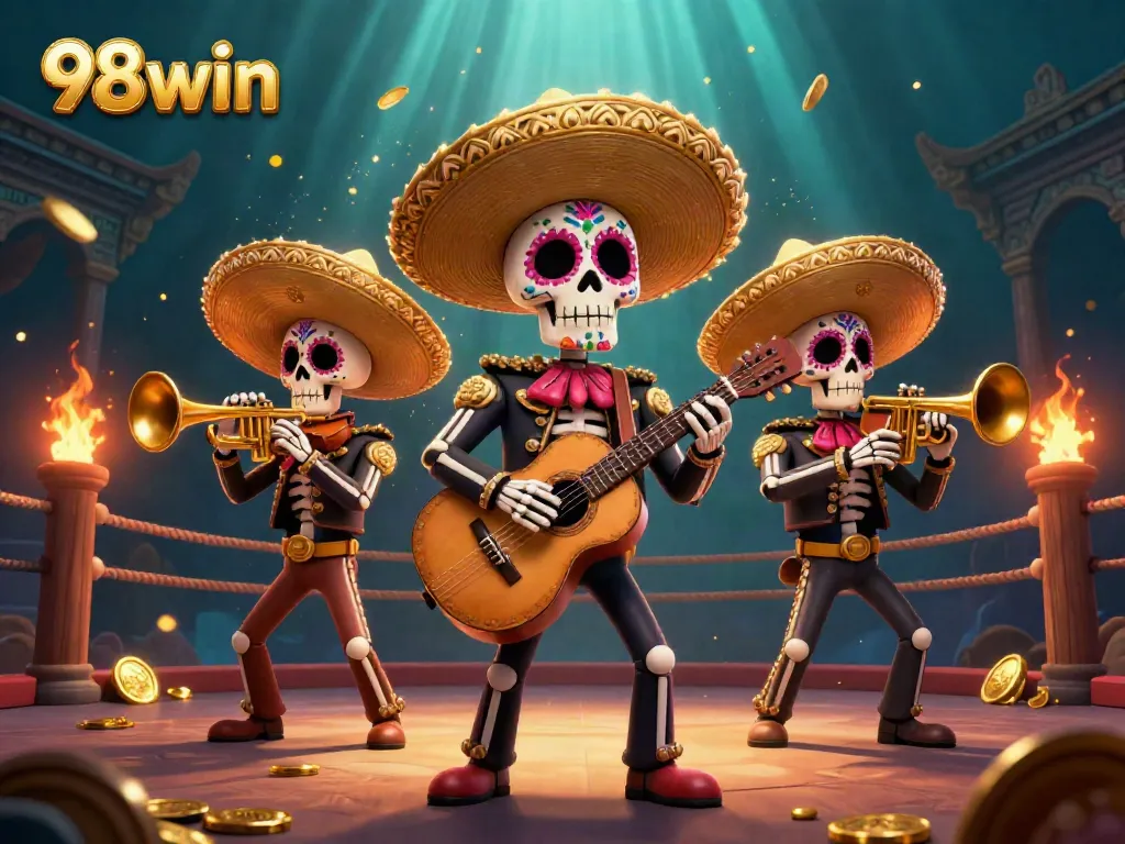 Experience vibrant festivities with the 98win mariachi band playing in a dynamic casino setting.