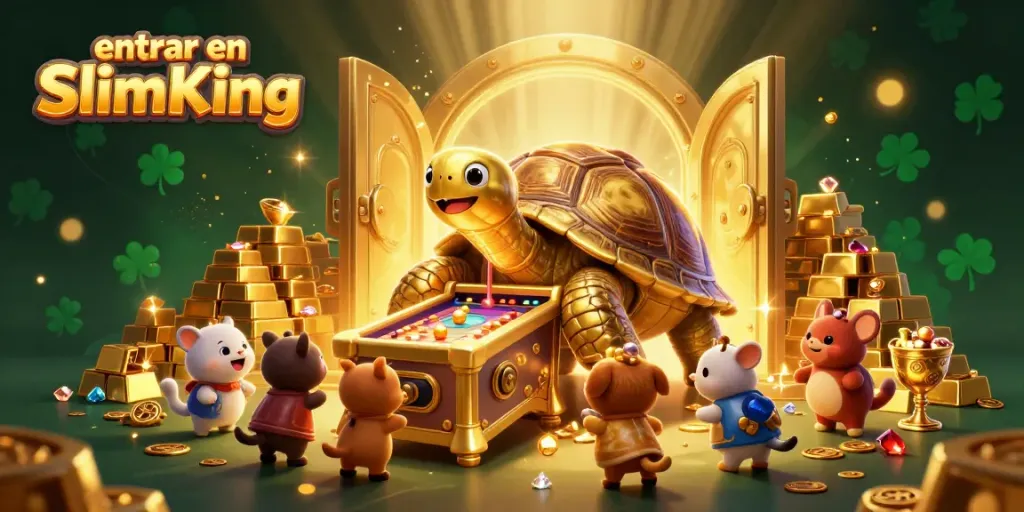 Gana en el emocionante mundo de entrar en SlimKing con esta ilustración de casino 3D.