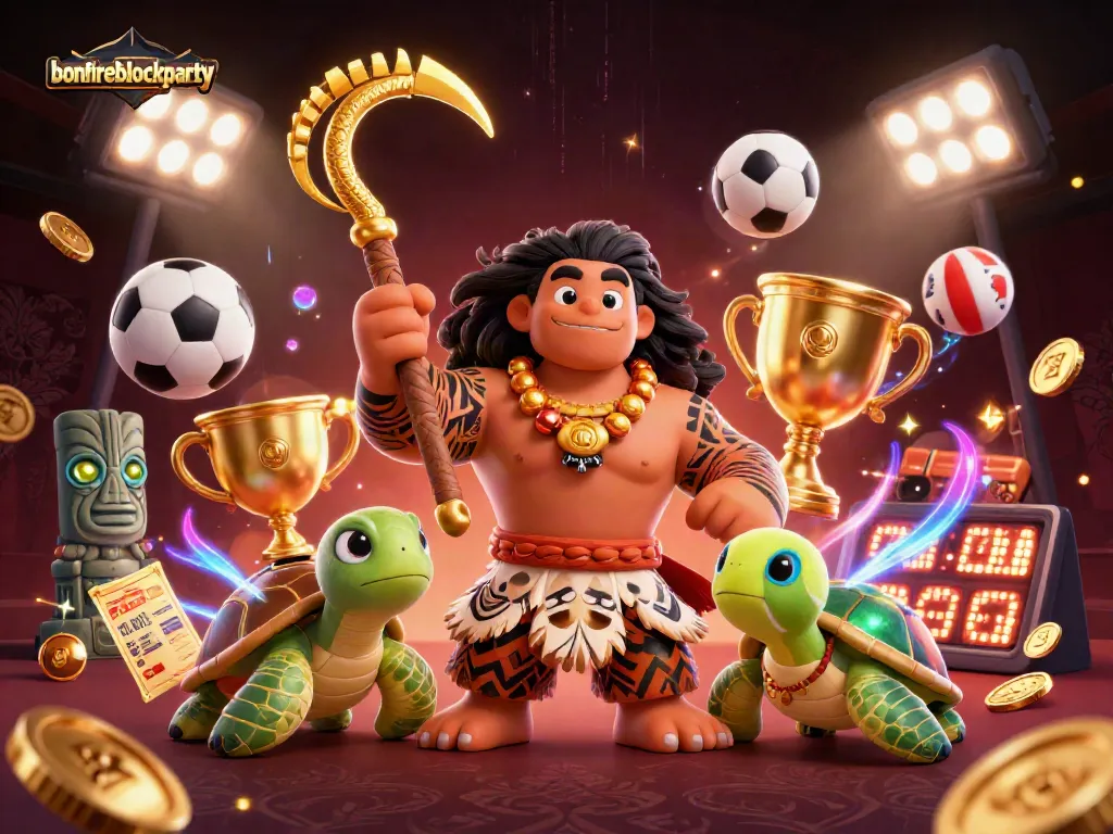 Experience the excitement of bonfireblockparty with dynamic sports elements and vibrant characters in action.