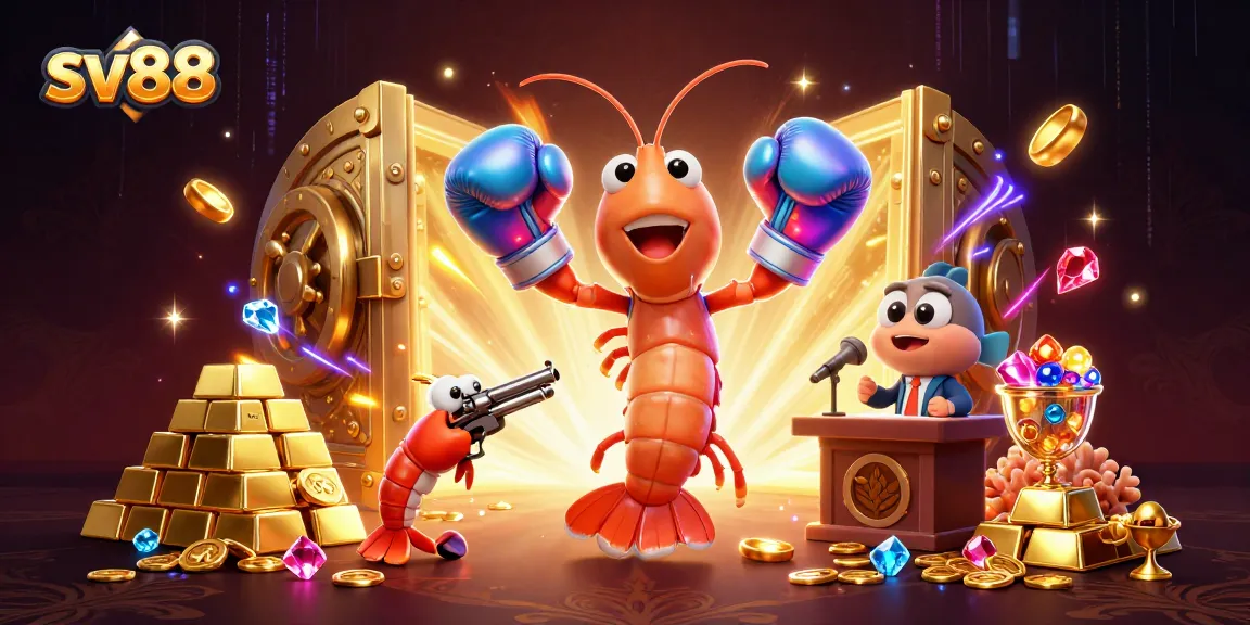 Engage with sv88's thrilling gameplay as 3D characters celebrate a golden jackpot!