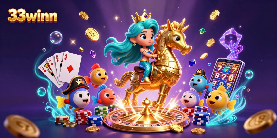 Engage in vibrant casino adventures with 33winn, ride seahorses and gather treasures!