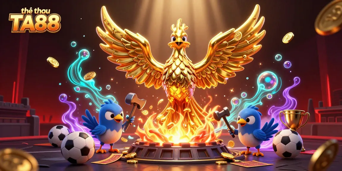 Experience sports betting action with thể thao TA88 through this vibrant 3D illustration.