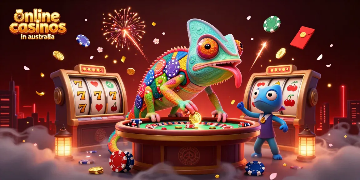 Experience thrilling action at online casinos in Australia with an energetic 3D casino scene.