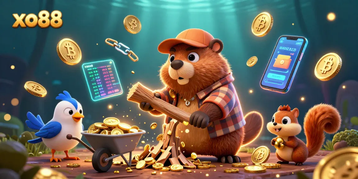 Experience the excitement of the xo88 crypto casino with animated gold coins, Bitcoin, and Ethereum.